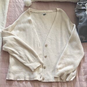 American Eagle Outfitters Women's Beige Cardigan Sweater